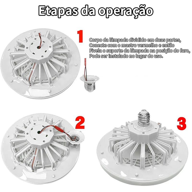 Ventilador WIND CALM com Lâmpada De Teto LED